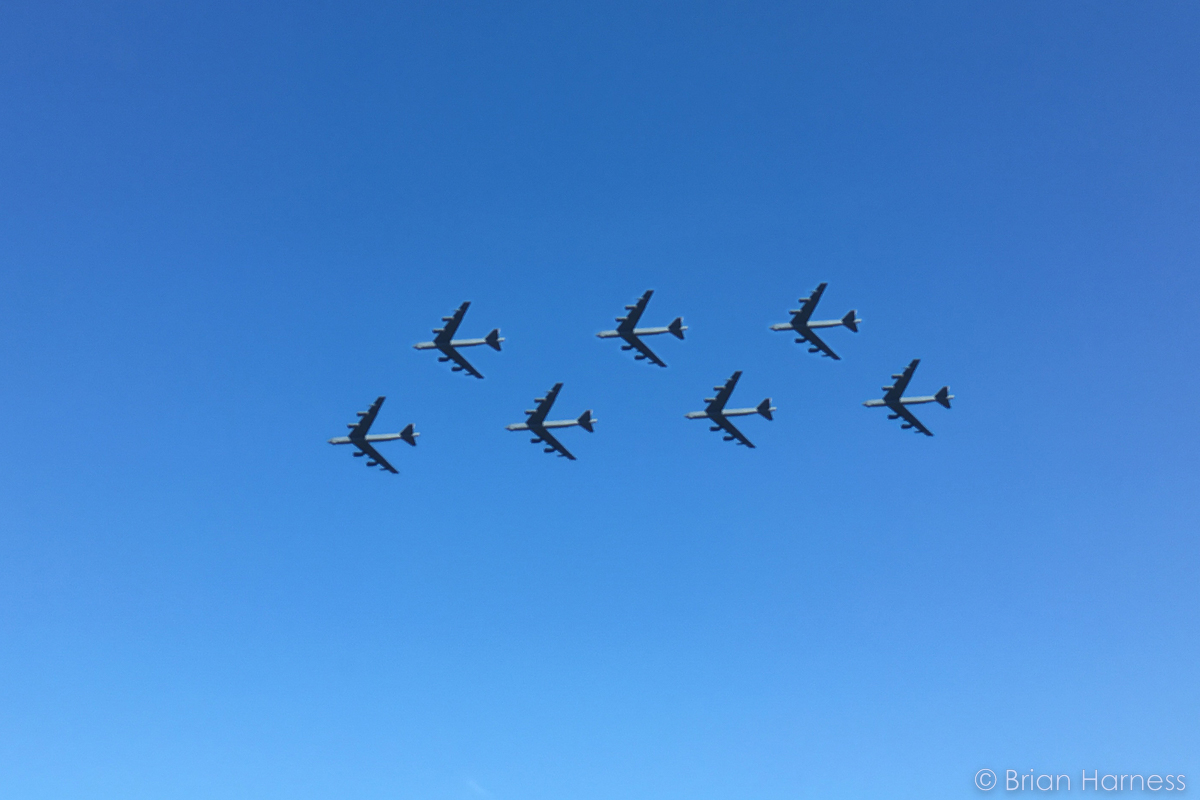 B-52 Bombers flying in formation (composite)